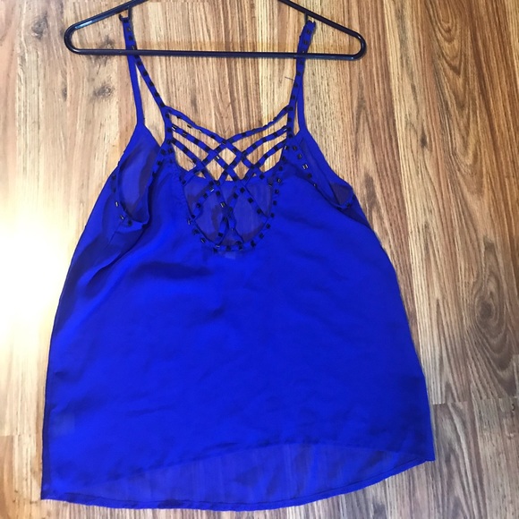 Charlotte russe Royal blue shear tank top - Picture 2 of 3